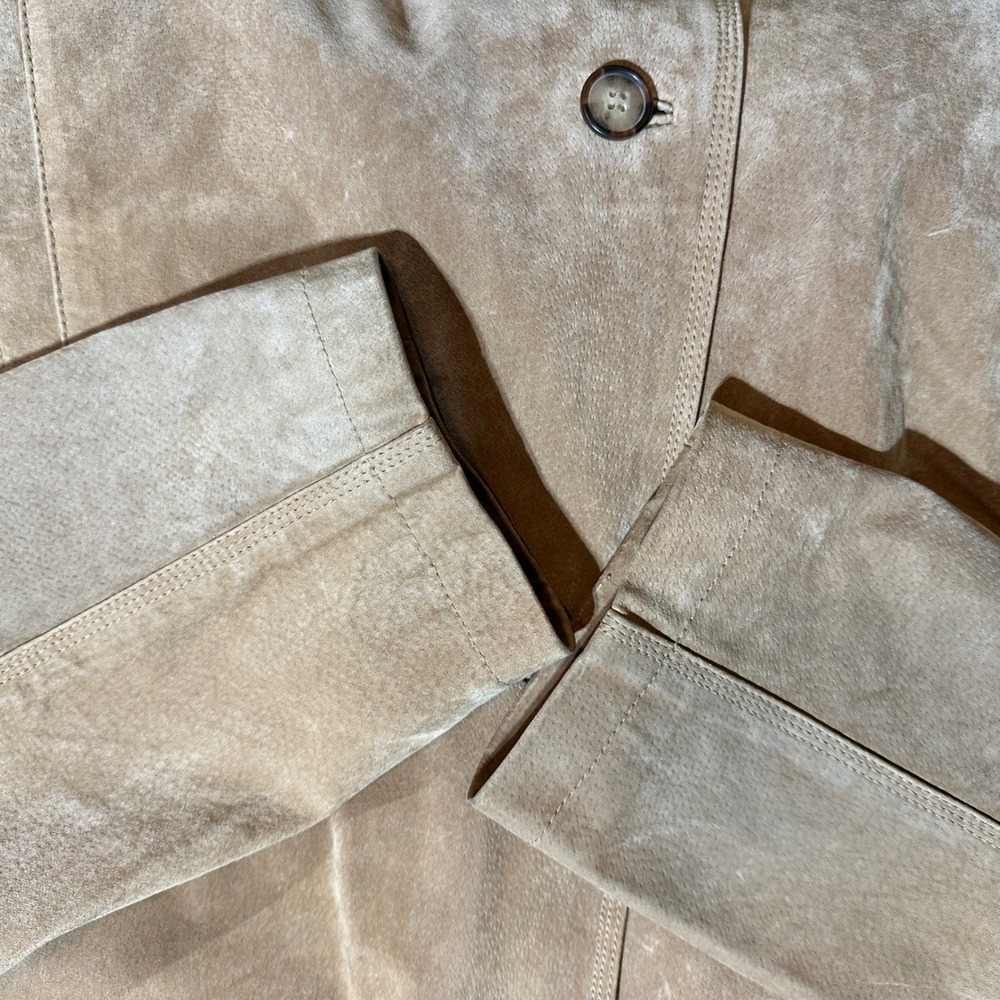 Newport Harbor Mens XXL Tan Brown Genuine Suede Leather Car Coat Jacket Tailored - Picture 8 of 10